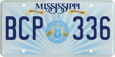 MS license plate BCP336
