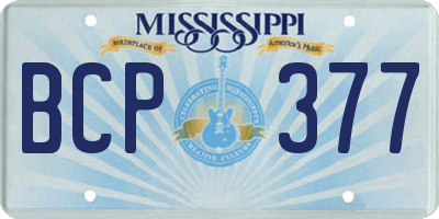 MS license plate BCP377