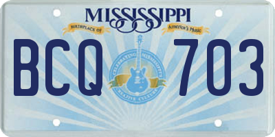 MS license plate BCQ703