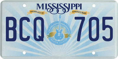MS license plate BCQ705