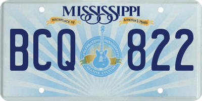 MS license plate BCQ822