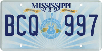 MS license plate BCQ997