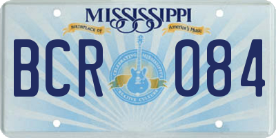 MS license plate BCR084