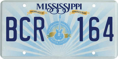 MS license plate BCR164