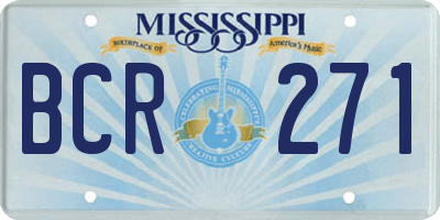 MS license plate BCR271