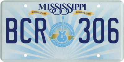 MS license plate BCR306