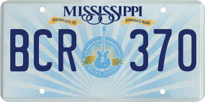 MS license plate BCR370