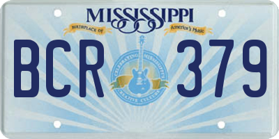 MS license plate BCR379