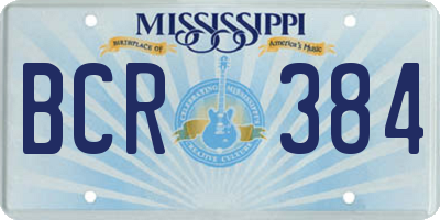 MS license plate BCR384