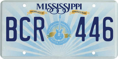 MS license plate BCR446