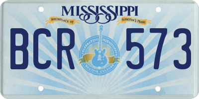 MS license plate BCR573