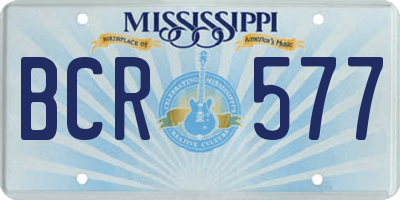 MS license plate BCR577