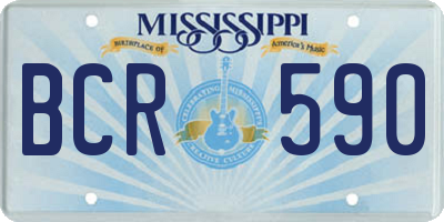 MS license plate BCR590