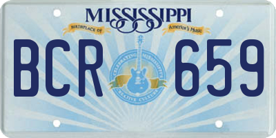MS license plate BCR659