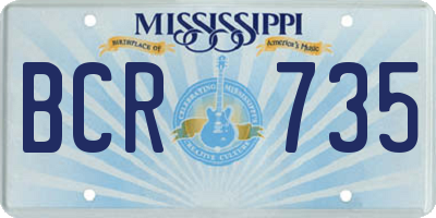 MS license plate BCR735