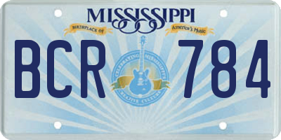 MS license plate BCR784
