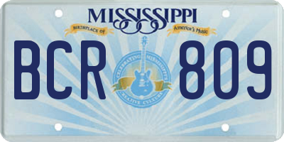 MS license plate BCR809