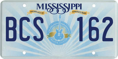 MS license plate BCS162