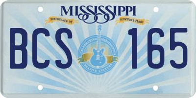 MS license plate BCS165