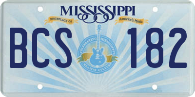 MS license plate BCS182