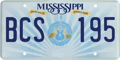 MS license plate BCS195
