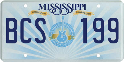 MS license plate BCS199