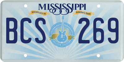 MS license plate BCS269