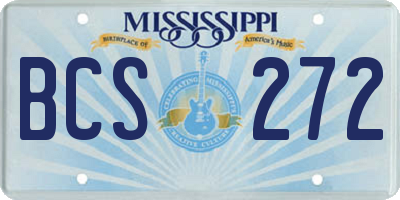 MS license plate BCS272