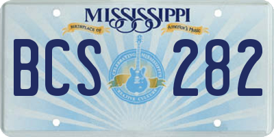 MS license plate BCS282