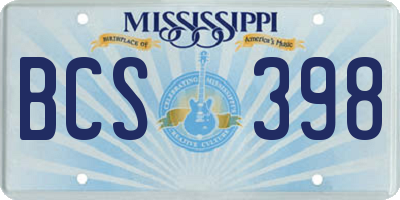 MS license plate BCS398