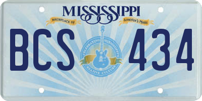 MS license plate BCS434