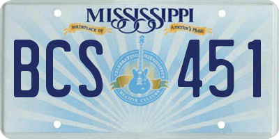 MS license plate BCS451