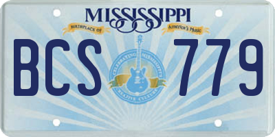 MS license plate BCS779