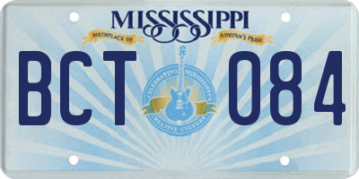 MS license plate BCT084