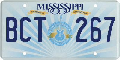 MS license plate BCT267