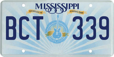 MS license plate BCT339