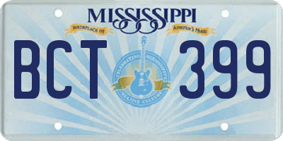 MS license plate BCT399