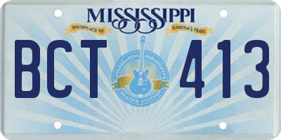 MS license plate BCT413
