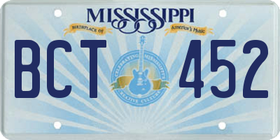 MS license plate BCT452