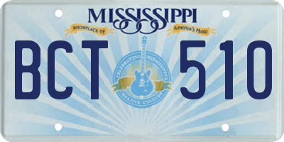 MS license plate BCT510