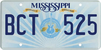 MS license plate BCT525