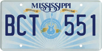 MS license plate BCT551