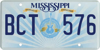 MS license plate BCT576