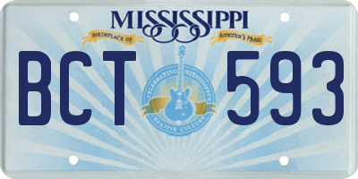 MS license plate BCT593