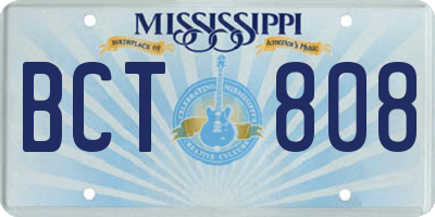 MS license plate BCT808