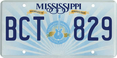 MS license plate BCT829