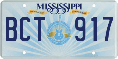 MS license plate BCT917
