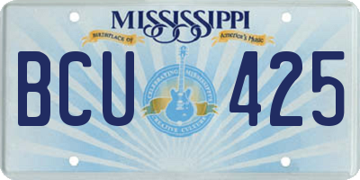 MS license plate BCU425