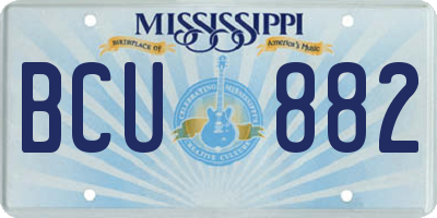 MS license plate BCU882