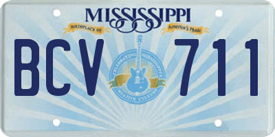 MS license plate BCV711